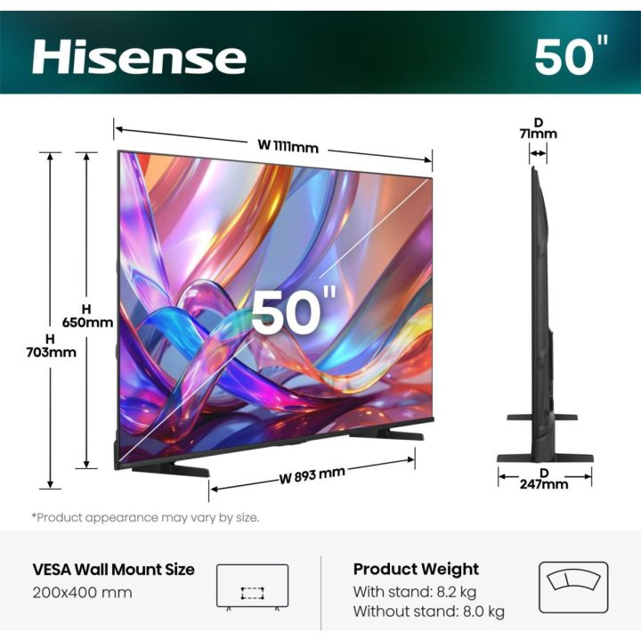 Hisense 50E79S Televisor Inteligente QLED 4K de 50"