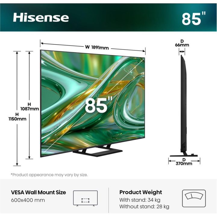Hisense 85E8S 2.16 m 85" 4K Smart TV