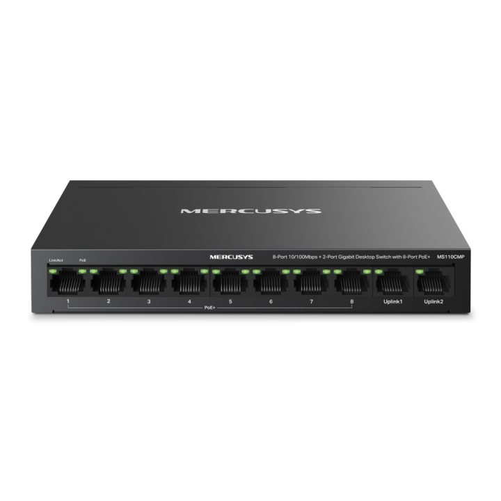 Mercusys MS110CMP 8-port 10/100 Mbps +2-port Gigabit desktop switch…