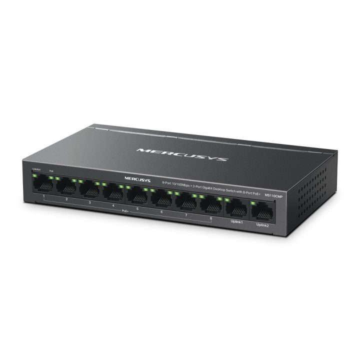 Mercusys MS110CMP 8-port 10/100 Mbps +2-port Gigabit desktop switch…