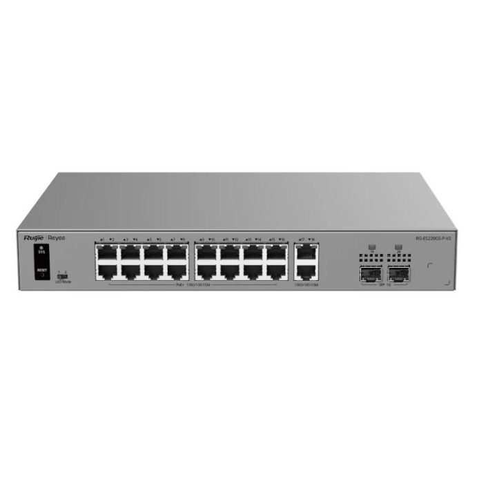 Ruijie Networks Reyee RG-ES220GS-P-V2 Cloud Switch 16P PoE+ + 2P 1