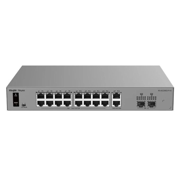 Ruijie Networks Reyee RG-ES220GS-P-V2 Switch Cloud 16P PoE+ + 2P 1