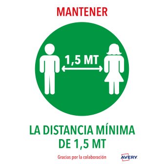 Sinais adesivos pré-impressos "manter distância mínima de 1,5 m"…