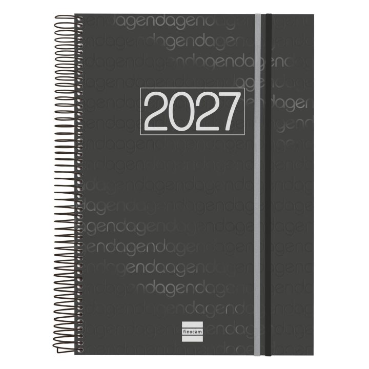 2027 Basic Year Agenda E40 210x297mm One Page Per Day Black Finocam…