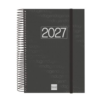 Agenda 2027 basic year E10 155X212MM dia pagina negro Finocam…