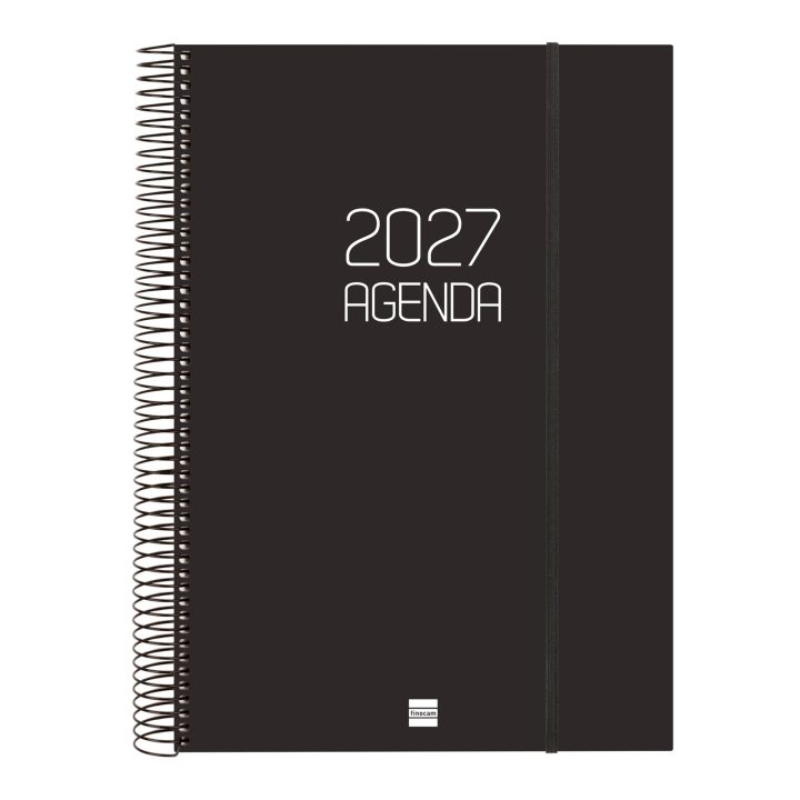 Agenda 2027 basic opaque E40 210X297MM dia pagina negro Finocam…