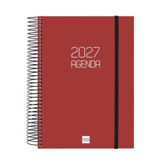 Agenda 2027 basic opaque E10 155X212MM dia pagina burdeos Finocam…