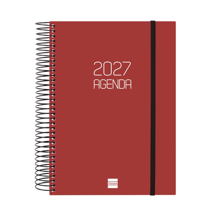 Agenda 2027 basic opaque E10 155X212MM dia pagina burdeos Finocam…