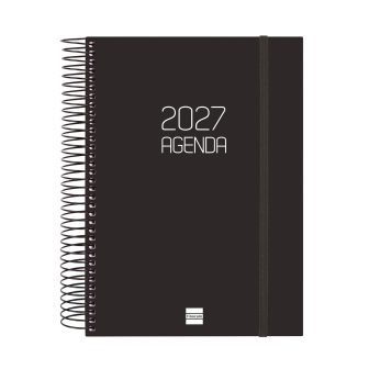 Agenda 2027 basic opaca E10 155X212MM dia pagina preto Finocam…