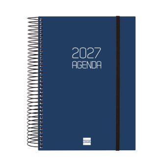 Agenda 2027 basic opaque E10 155X212MM dia pagina azul Finocam…