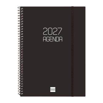 Agenda 2027 basic opaque E10 155X212MM semana vista horizontal negro…