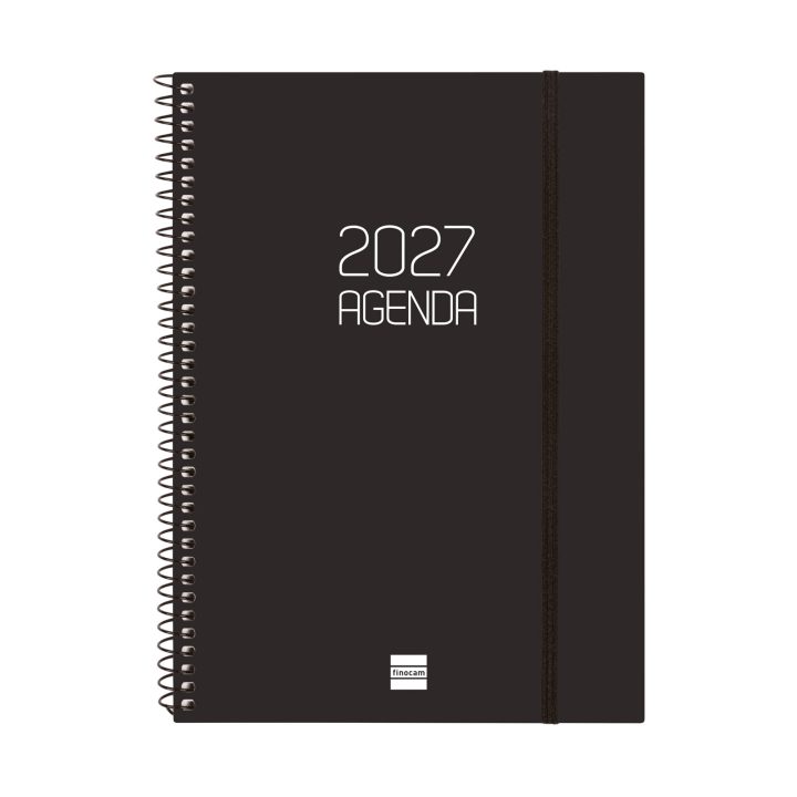Agenda 2027 basic opaque E10 155X212MM semana vista horizontal negro…