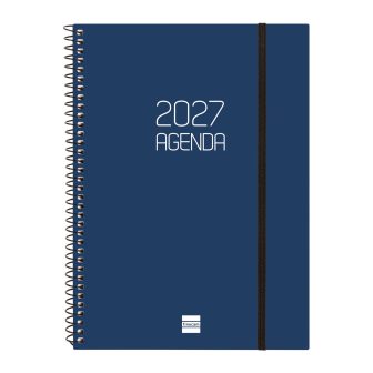 2027 Basic Opaque Agenda E10 155x212mm Weekly View Horizontal Blue…
