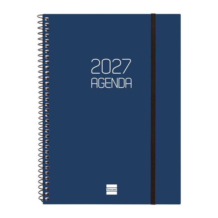2027 Basic Opaque Agenda E10 155x212mm Weekly View Horizontal Blue…