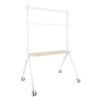 TooQ iLOVE Floor Stand with Wheels for 49"-80" Screen, White and Beech