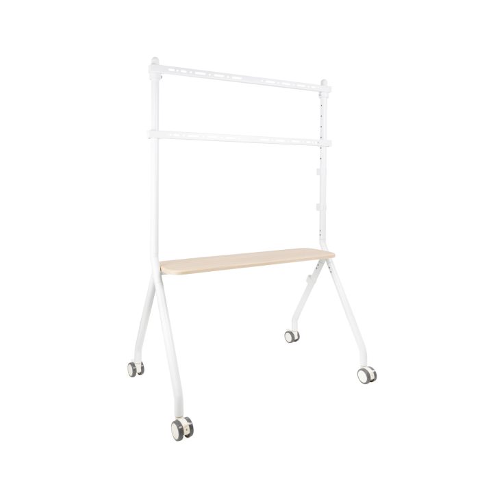 Suporte de Chão com Rodas TooQ iLOVE para Ecrã 49"-80", Branco e Faia