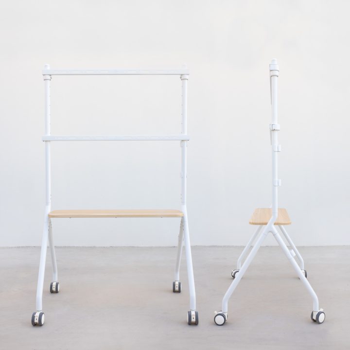 Suporte de Chão com Rodas TooQ iLOVE para Ecrã 49"-80", Branco e Faia