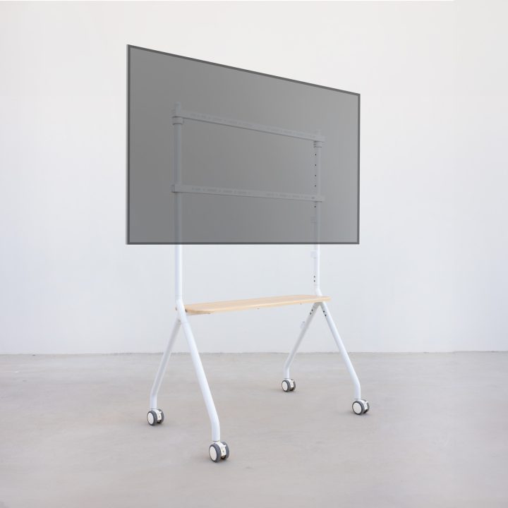 Suporte de Chão com Rodas TooQ iLOVE para Ecrã 49"-80", Branco e Faia