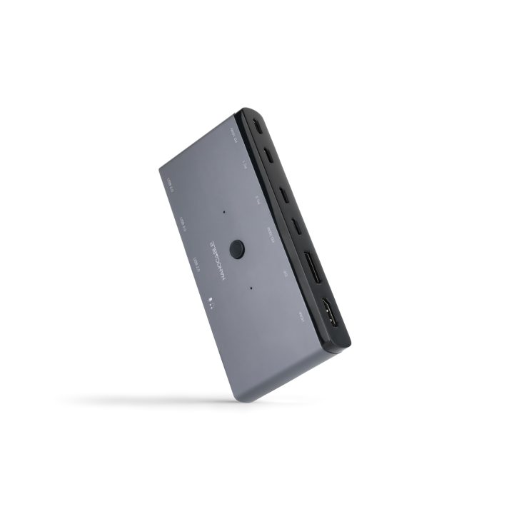 Nanocable Switch Comutador KVM 2x USB-C a 3xUSB-A+2xPD+HDMI+DP+Audio