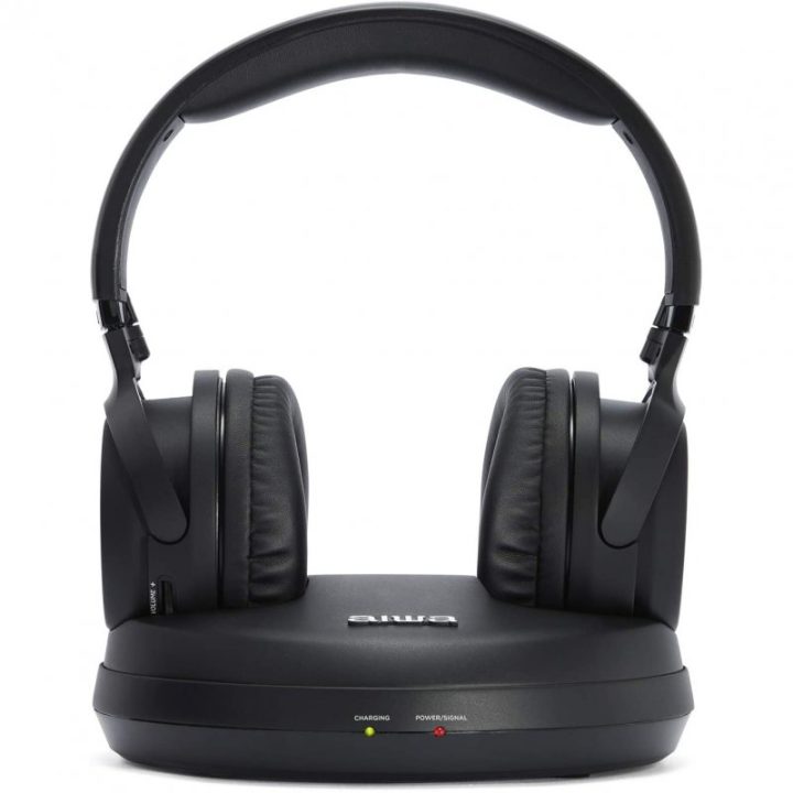Auscultadores sem fios Aiwa whf-880 preto + base de carregamento