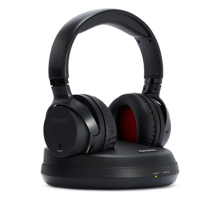 Aiwa WHF-930D Wireless Headphones Black + Charging Base