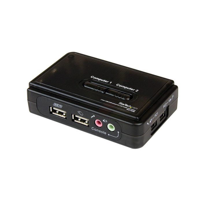 StarTech.com All-in-One 2-Port KVM Switch Kit - USB - VGA Audio and…