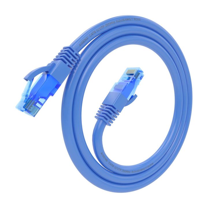 AISENS RJ45 Cat.6 UTP AWG26 CCA Patch Cable, Blue, 0.5 m