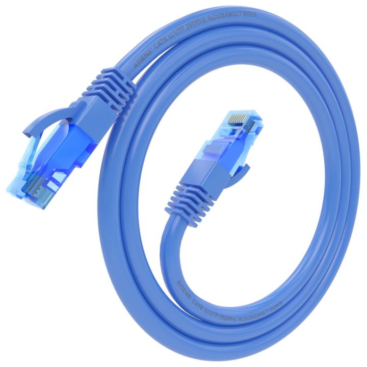 AISENS Cabo de Rede Latiguillo RJ45 Cat.6 UTP AWG26 CCA, Azul, 0,5 m