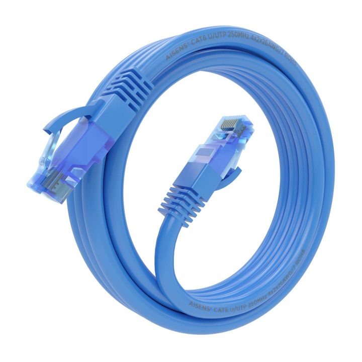 AISENS Cat.6 UTP AWG26 CCA RJ45 Patch Cable, Blue, 3.0 m