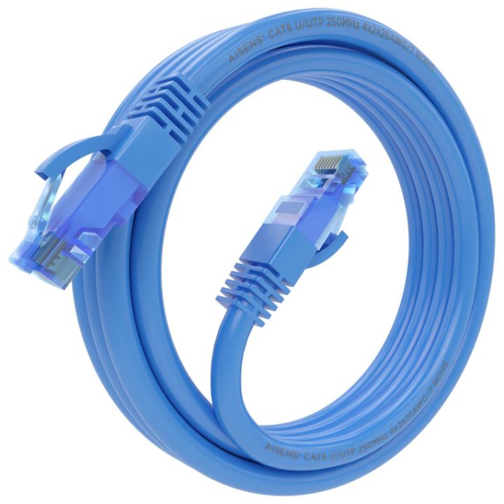 AISENS Cat.6 UTP AWG26 CCA RJ45 Patch Cable, Blue, 3.0 m