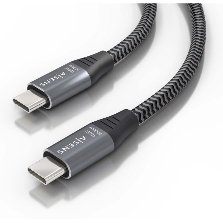 Cabo USB AISENS 3.2 Gen2x2 Alumínio 20Gbps 8K@30Hz 5A 100W E-Mark…