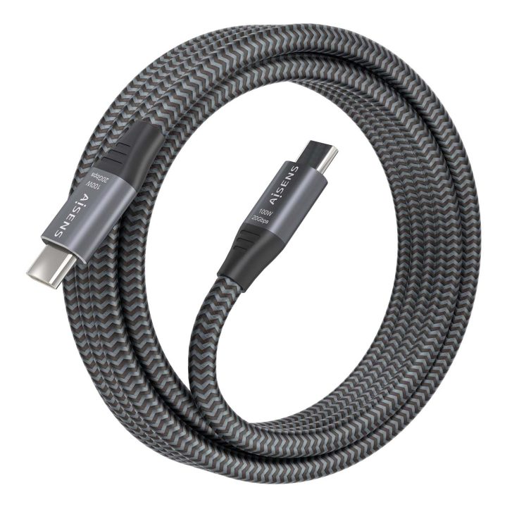 AISENS USB 3.2 Gen2x2 Aluminum Cable 20Gbps 8K@30Hz 5A 100W E-Mark…