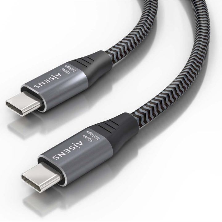 AISENS USB 3.2 Gen2x2 Aluminum Cable 20Gbps 8K@30Hz 5A 100W E-Mark…