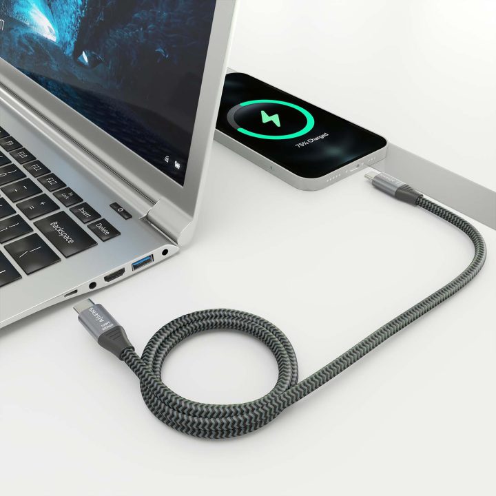 Cabo USB AISENS 3.2 Gen2x2 Alumínio 20Gbps 8K@30Hz 5A 100W E-Mark…