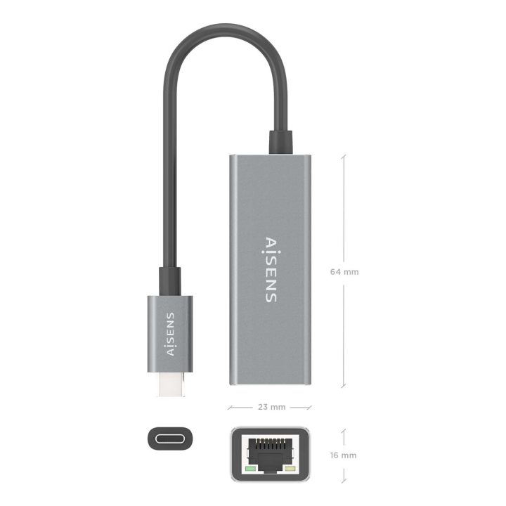 AISENS Conversor USB3.1 Gen1 USB-C a ethernet Gigabit 10/100/1000…