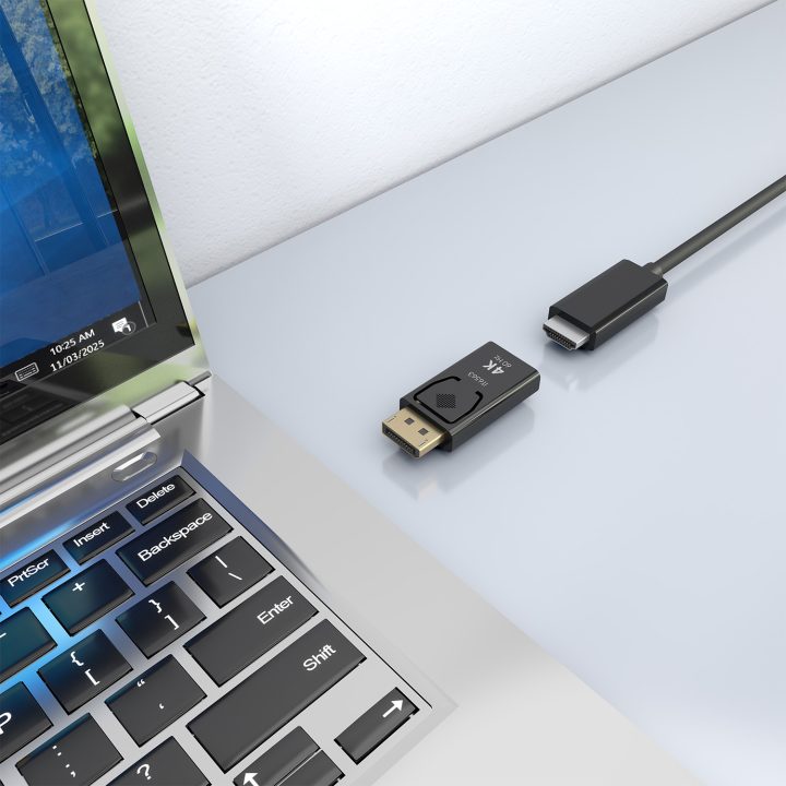 AISENS DisplayPort to HDMI 4K@60Hz Converter, DP/M-HDMI/H, Black