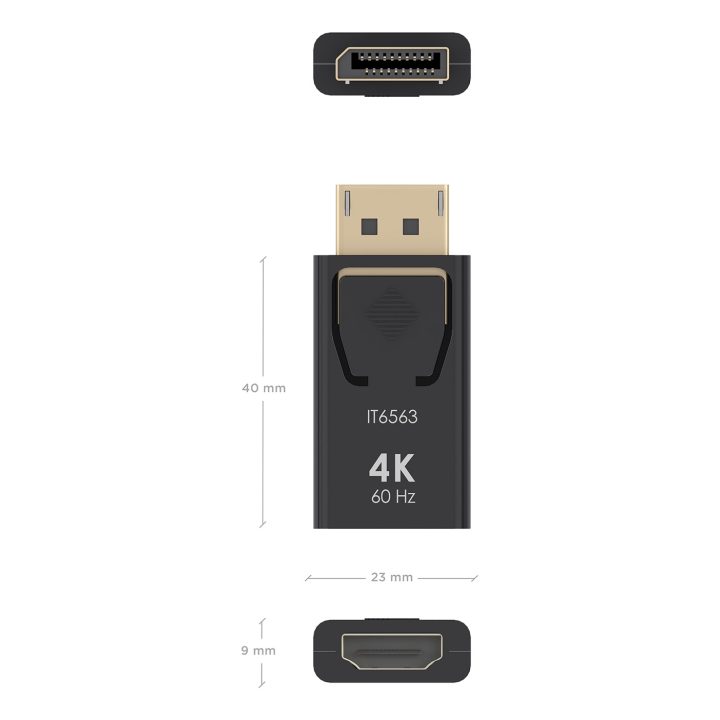 AISENS Conversor DisplayPort a HDMI 4K@60HZ, DP/M-HDMI/H, Negro