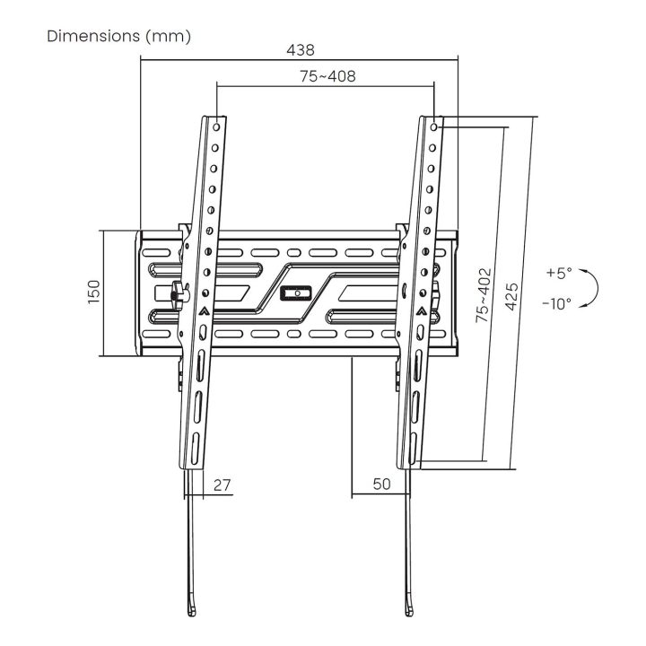 AISENS Soporte eco inclinable para monitor/TV 75kg de 32-75, Negro