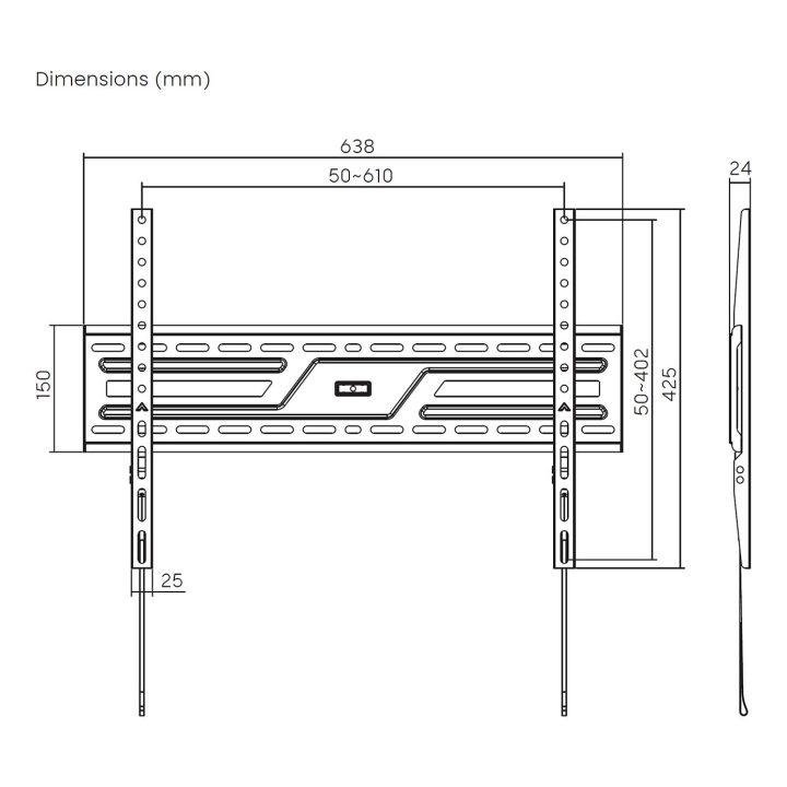 Suporte eco ultrafino para monitor/TV AISENS 75kg de 37-86, Preto