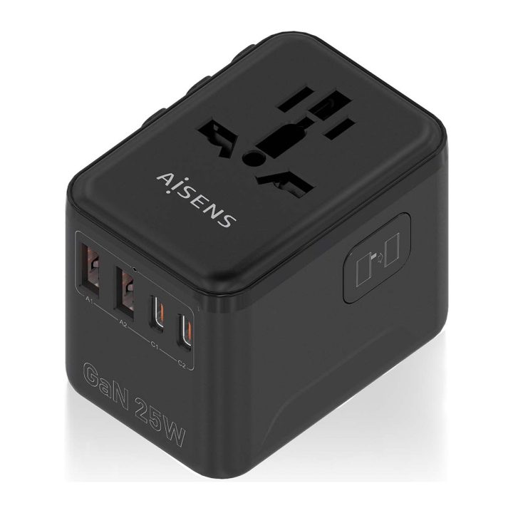 AISENS Adaptador de Tomada Universal para Viagem EU/USA/UK/AU com…