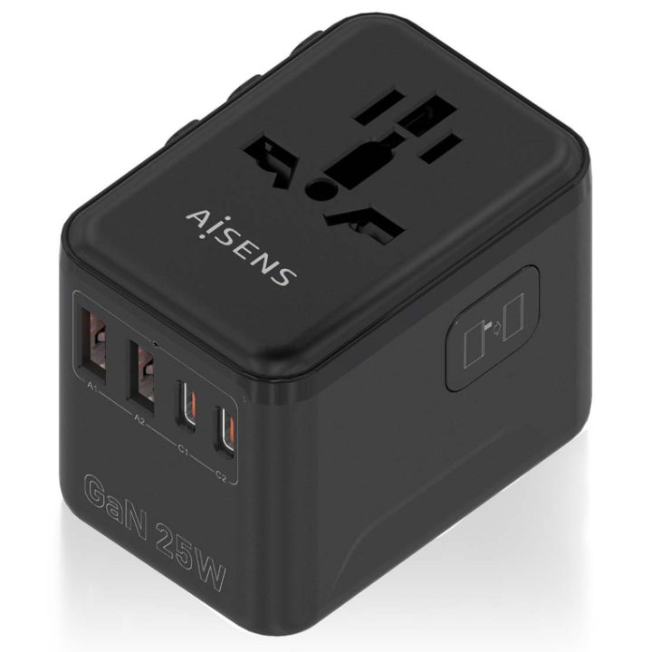 AISENS Adaptador de Tomada Universal para Viagem EU/USA/UK/AU com…