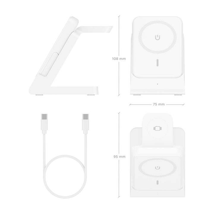 AISENS Cargador Inalambrico USB-C 4 en 1 De 15W Para Movil, Apple…