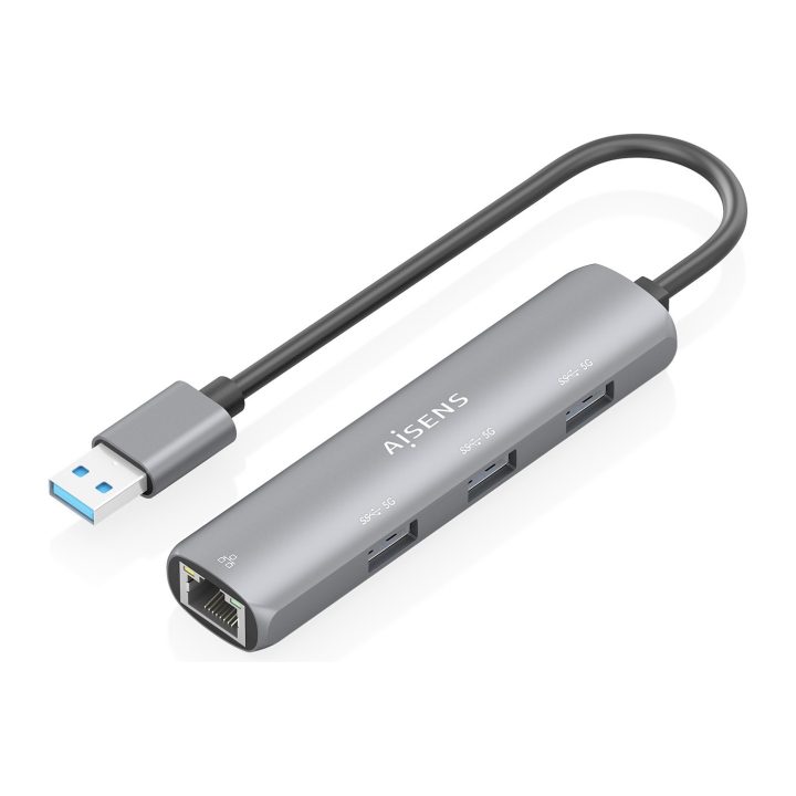 AISENS USB3.0 Dock USB-A para Ethernet Gigabit + Hub 3xUSB-A…