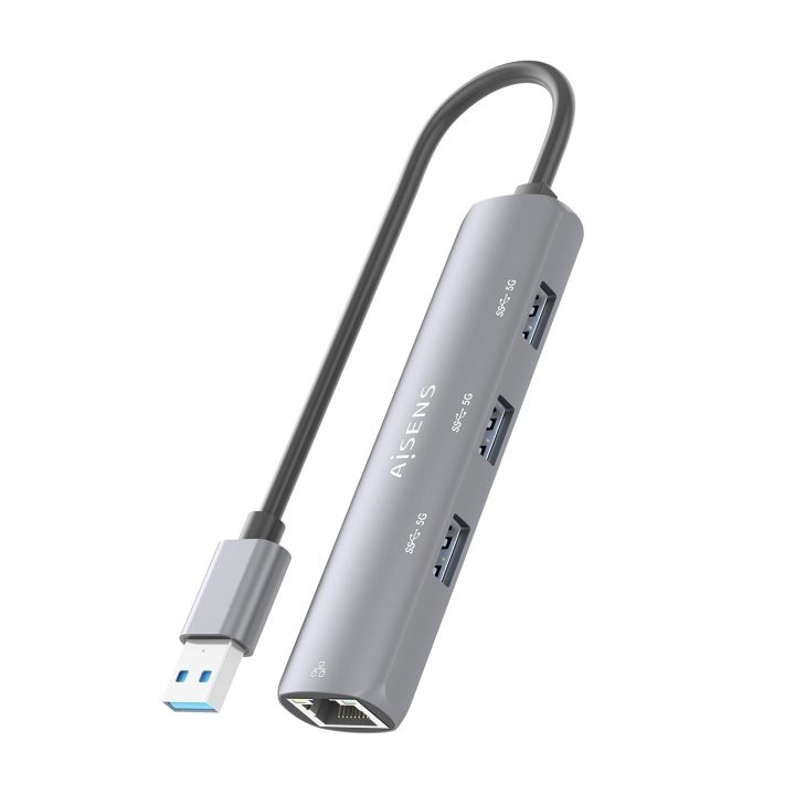 AISENS USB3.0 Dock USB-A para Ethernet Gigabit + Hub 3xUSB-A…