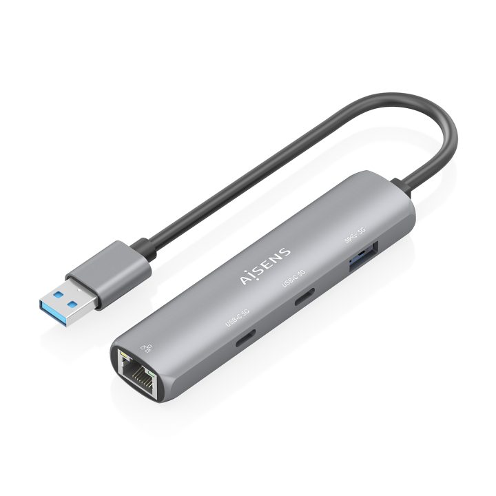 AISENS USB3.0 Dock USB-A to Ethernet Gigabit + Hub 2xUSB-C+1xUSB-A…