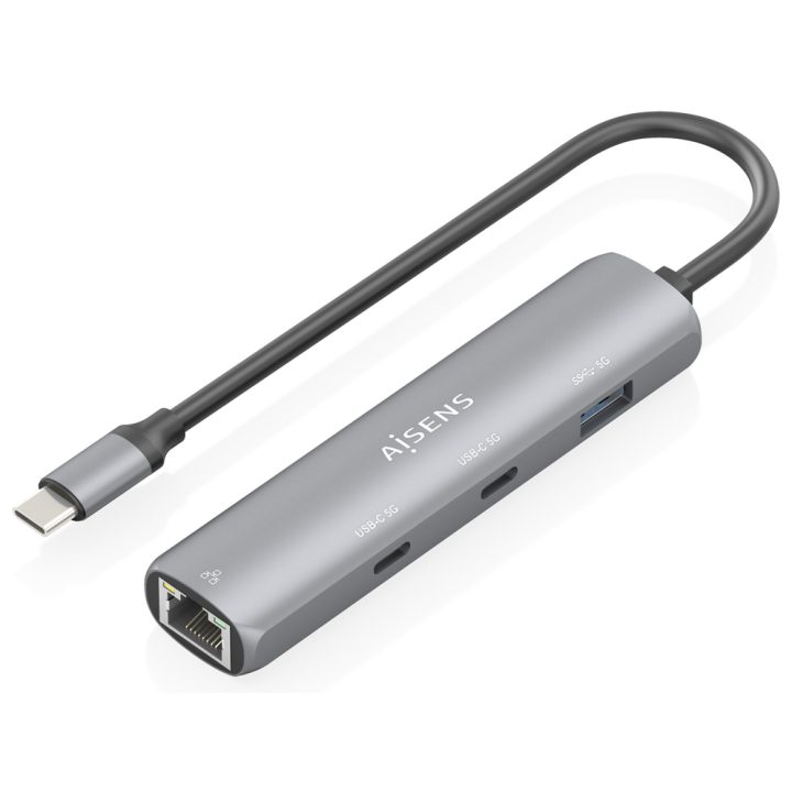 AISENS Dock USB-C para Ethernet Gigabit + Hub 2xUSB-C+1xUSB-A…