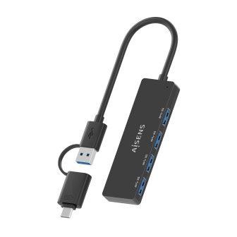 AISENS USB 3.1 USB-C USB-A Hub, USB-C/M+USB-A/M-4xTIPO A/H, Black…