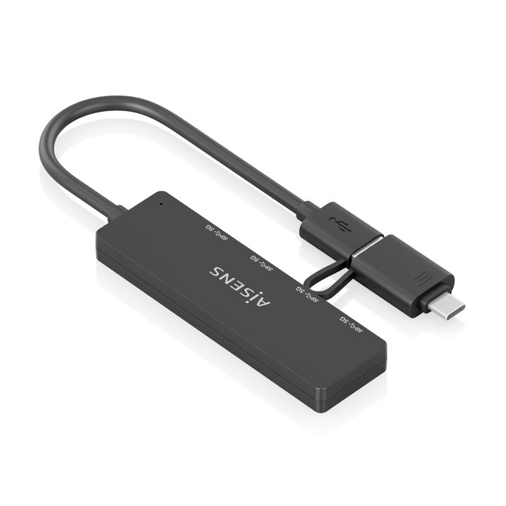 AISENS Hub USB 3.1 USB-C USB-A, USB-C/M+USB-A/M-4xTIPO A/H, Preto…