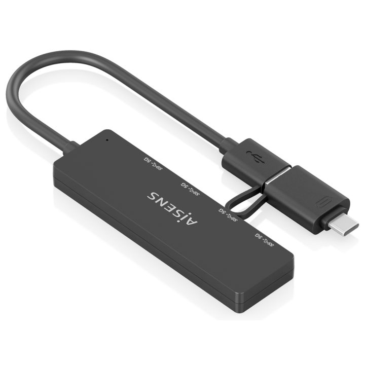 AISENS USB 3.1 USB-C USB-A Hub, USB-C/M+USB-A/M-4xTIPO A/H, Black…