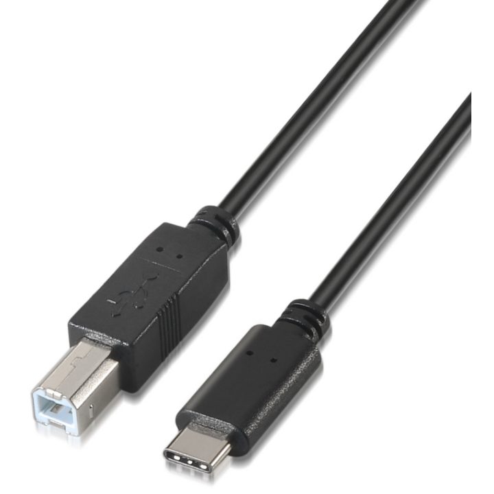 AISENS A107-0053 cabo USB USB 2.0 1 m USB C USB B Preto